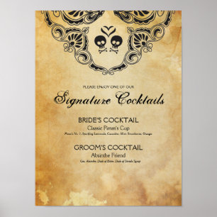 Poster Sinal de gótico Signature Cocktail Halloween