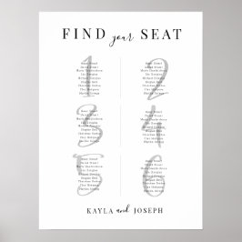 Poster Sinal de Gráfico de Assentos de Casamento Minimali