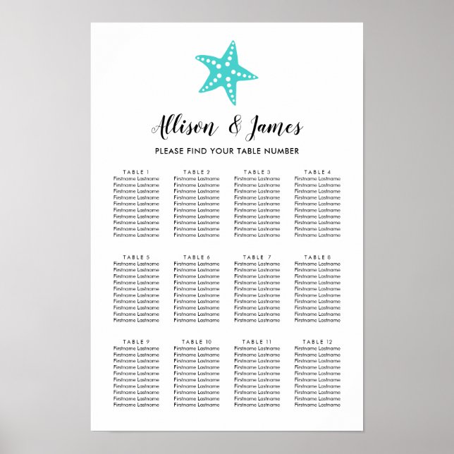 Poster Sinal de Gráfico de Casamento de Peixe Estrelado M (Frente)