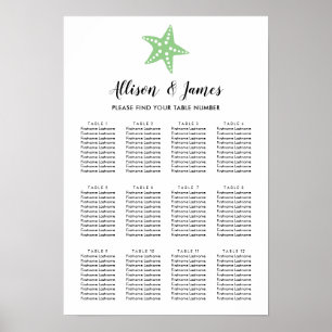 Poster Sinal de Gráfico de Casamento de Peixe Estrelado M