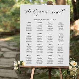 Poster Sinal de Gráfico de Recepção de Casamento Elegante