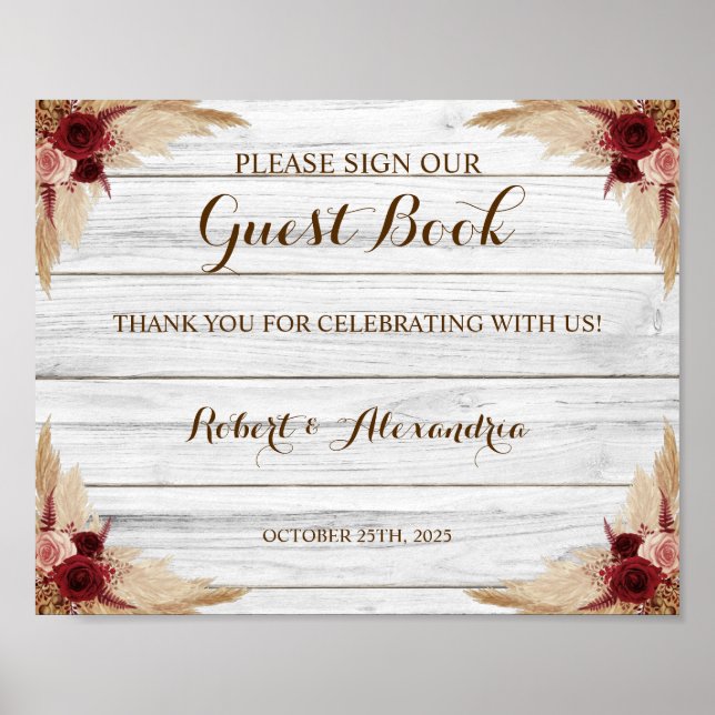 Poster Sinal de Grama das Pampas Assine nosso Livro de Vi (Frente)