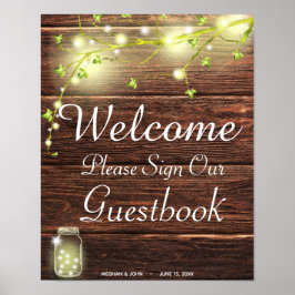 Poster Sinal de Guestbook das Luzes de Mason do País Russ