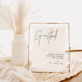 Poster Sinal de Guestbook de Casamento | Casamento minima