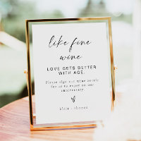 Sinal de Guestbook de Casamento de Vinho Minimalis