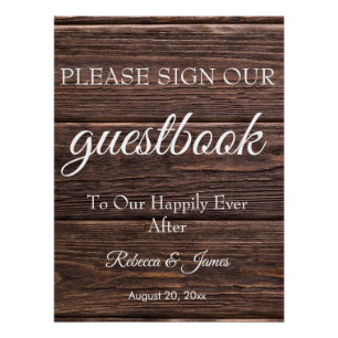 Pôster Sinal de Guestbook de Casamento Russo do País