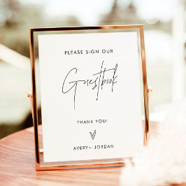 Poster Sinal de Guestbook de Casamento | Sinal minimalist