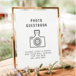 Poster Sinal de Guestbook de Foto Moderna Minimalista ZAR