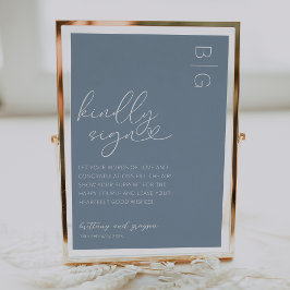 Poster Sinal de Guestbook Dusty Blue