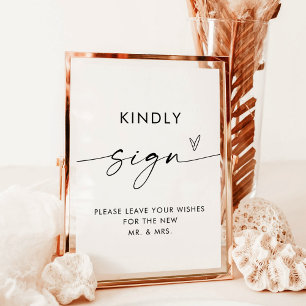 Poster Sinal de Guestbook Minimalista, Sinal Moderno 5x7