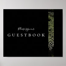 Sinal de Guestbook Moderno das Ferns Escuras e Moo