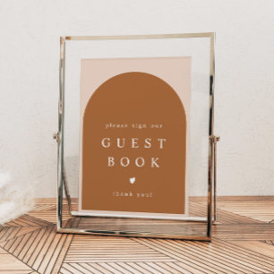 Poster Sinal de Guestbook Moderno Laranja Queimado MIA