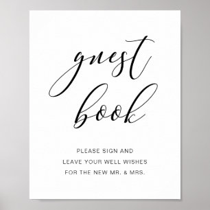 Poster Sinal de Guestbook Rustic Wedding Script Manuscrit