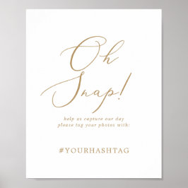 Poster Sinal de Hashtag de casamento Dourado e delicioso