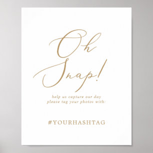 Poster Sinal de Hashtag de casamento Dourado e delicioso