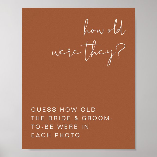 Poster Sinal de Idade de COentro Boho Terracotta (Frente)