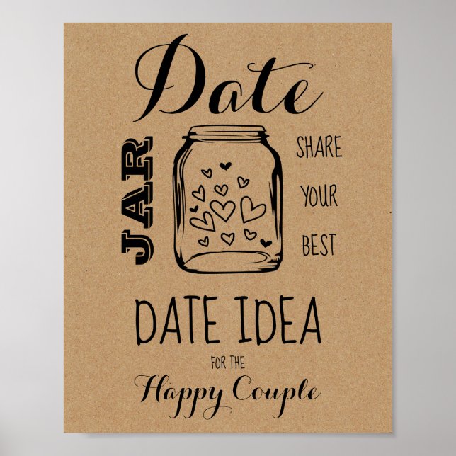 Poster Sinal de Ideia de Data de Jogo de Chuveiro de Noiv (Frente)