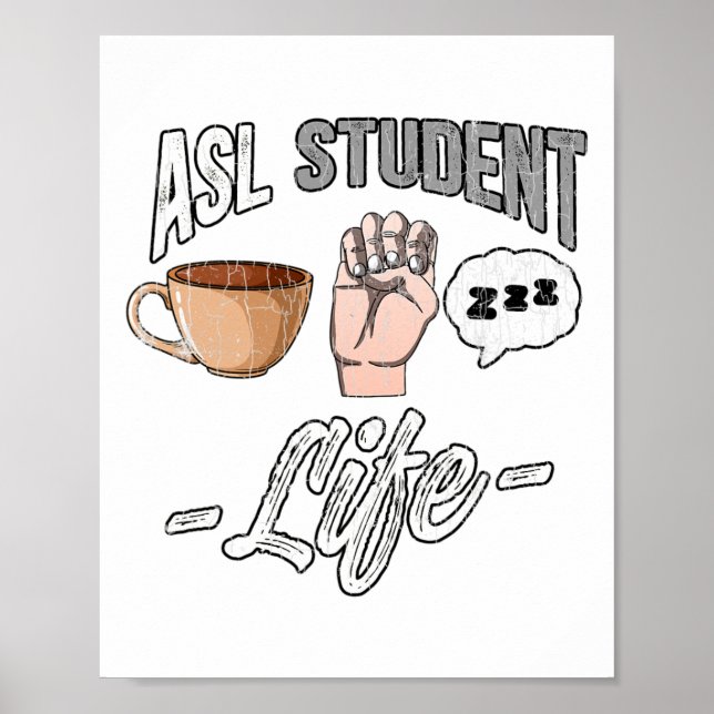 Poster Sinal de Idioma Aposentado Deficientes Auditivos A (Frente)
