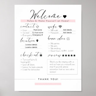 Poster Sinal de Informações Essenciais do Airbnb - Regras