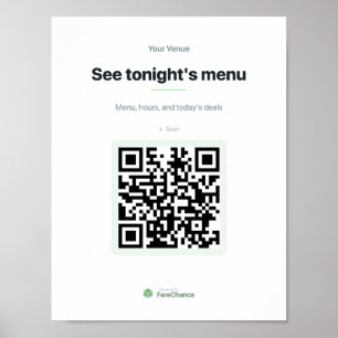 Poster Sinal de janela de código QR para restaurantes e l