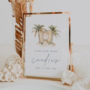 Poster Sinal de Jogo de Adivinhação do Chá de fraldas Cos