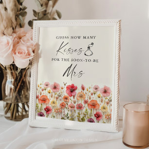 Poster Sinal de Jogo de Beijos de Chá de panela de Blogue