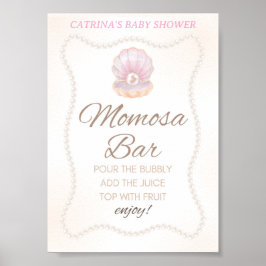 Poster Sinal de Jogo de Chá de Bebê Pérola