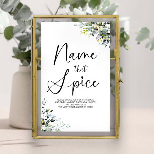 Poster Sinal de Jogo de Chá de Noiva Adivinhe a Especiari