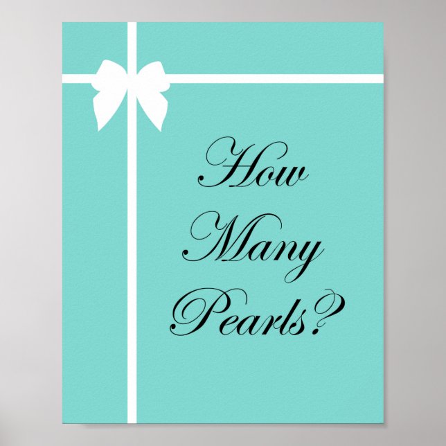 Poster Sinal de Jogo de Chá de Noiva Turquesa Água (Frente)