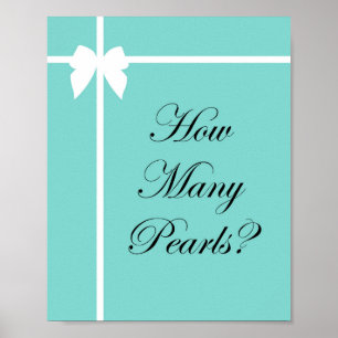 Poster Sinal de Jogo de Chuveiro de Noiva Turquesa Água