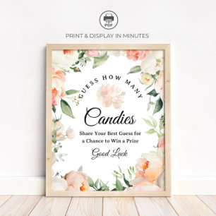 Poster Sinal de Jogo de Quantas Doces Florais