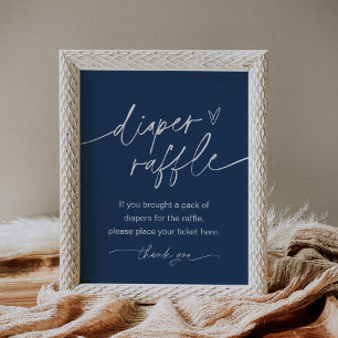 Poster Sinal de Jogo do Chá de fraldas Raffle da Fralda N