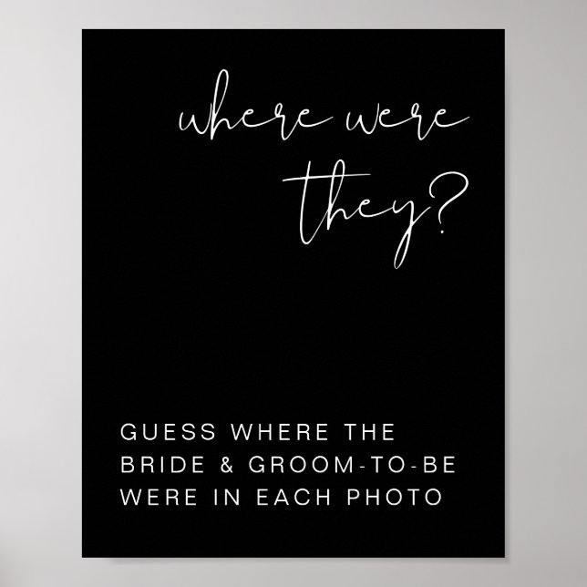 Poster Sinal de JOVI Edgy Preto Moderno Onde Eles Estavam (Frente)