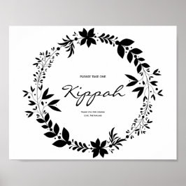 Poster Sinal de Kippah, Sinal de Casamento Personalizável