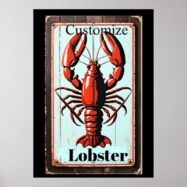 Poster Sinal de Lagosta Vintage Thunder_Cove (Frente)