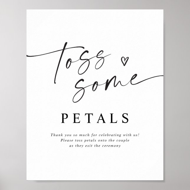 Poster Sinal de Lançamento de Pétalas de Casamento Modern (Frente)