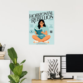 Poster Sinal de Leitura Feminista Horizontal – Rebelião S