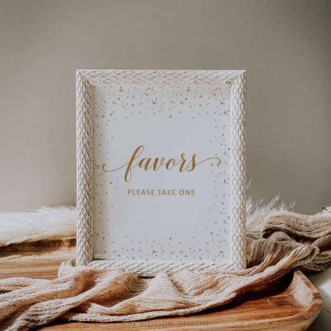Poster Sinal de Lembranças de Aniversário com Confete Dou (Anniversary Favors Sign)
