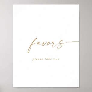 Poster Sinal de Lembranças de Casamento em Letra Dourada