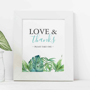 Poster Sinal de Lembranças de Casamento na Praia Tropical