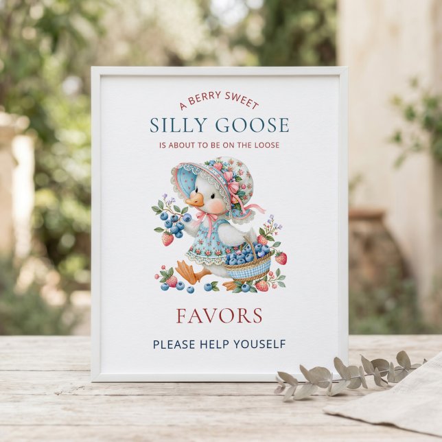 Poster Sinal de Lembrancinhas de Baby Shower Berry Sweet  (Criador carregado)