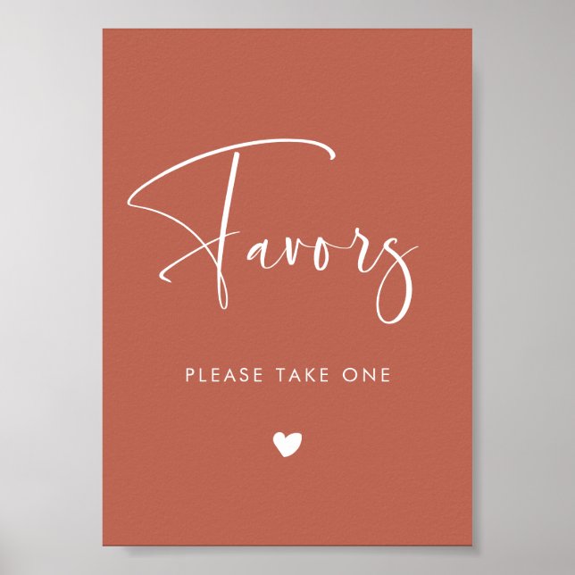 Poster Sinal de lembrancinhas de casamento de argila verm (Frente)