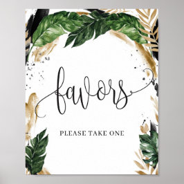 Poster Sinal de lembrancinhas de casamento floral com fol