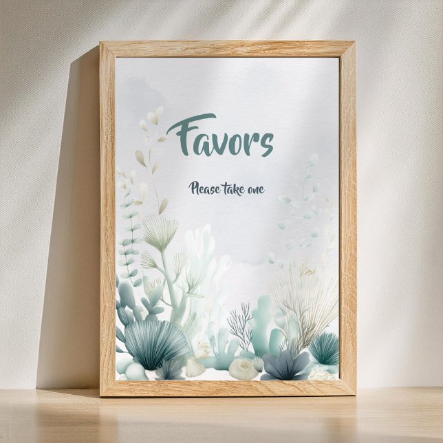 Poster Sinal de Lembrancinhas de Chá de Bebê Sea You Soon (Favors Baby Shower Sign)