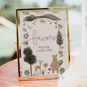 Poster Sinal de Lembrancinhas de Chás de Bebê Boho Flores
