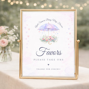 Poster Sinal de Lembrancinhas de Chás de Bebê Florais de
