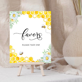 Poster Sinal de Lembrancinhas Florais Abelha Mel