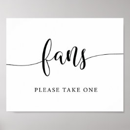 Poster Sinal de Leques de Casamento Rústico Por Favor Peg