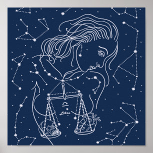 Poster Sinal de Libra Zodiac
