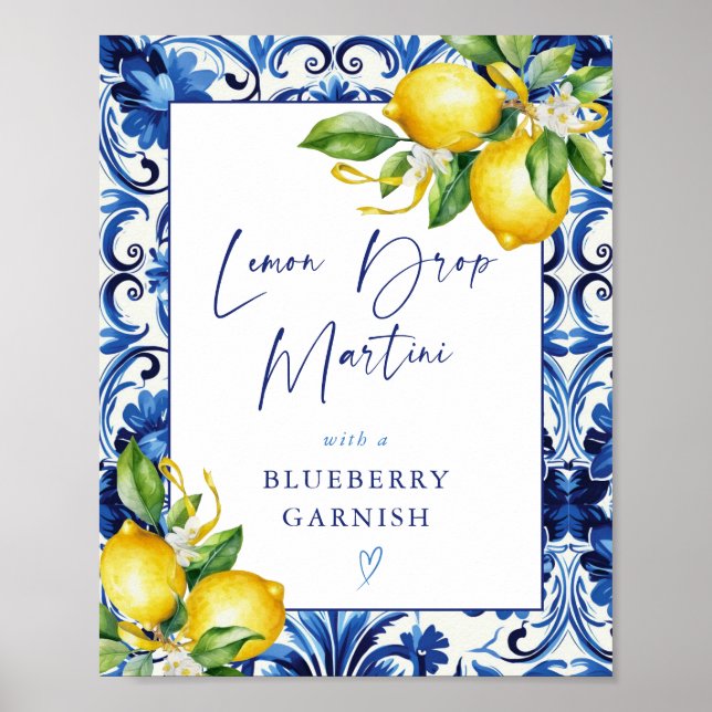 Poster Sinal de Limão Lemon Drop Martini (Frente)